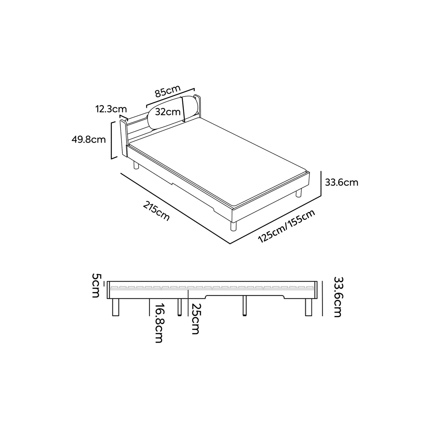 No. 1 Bed with Padded Headboard
