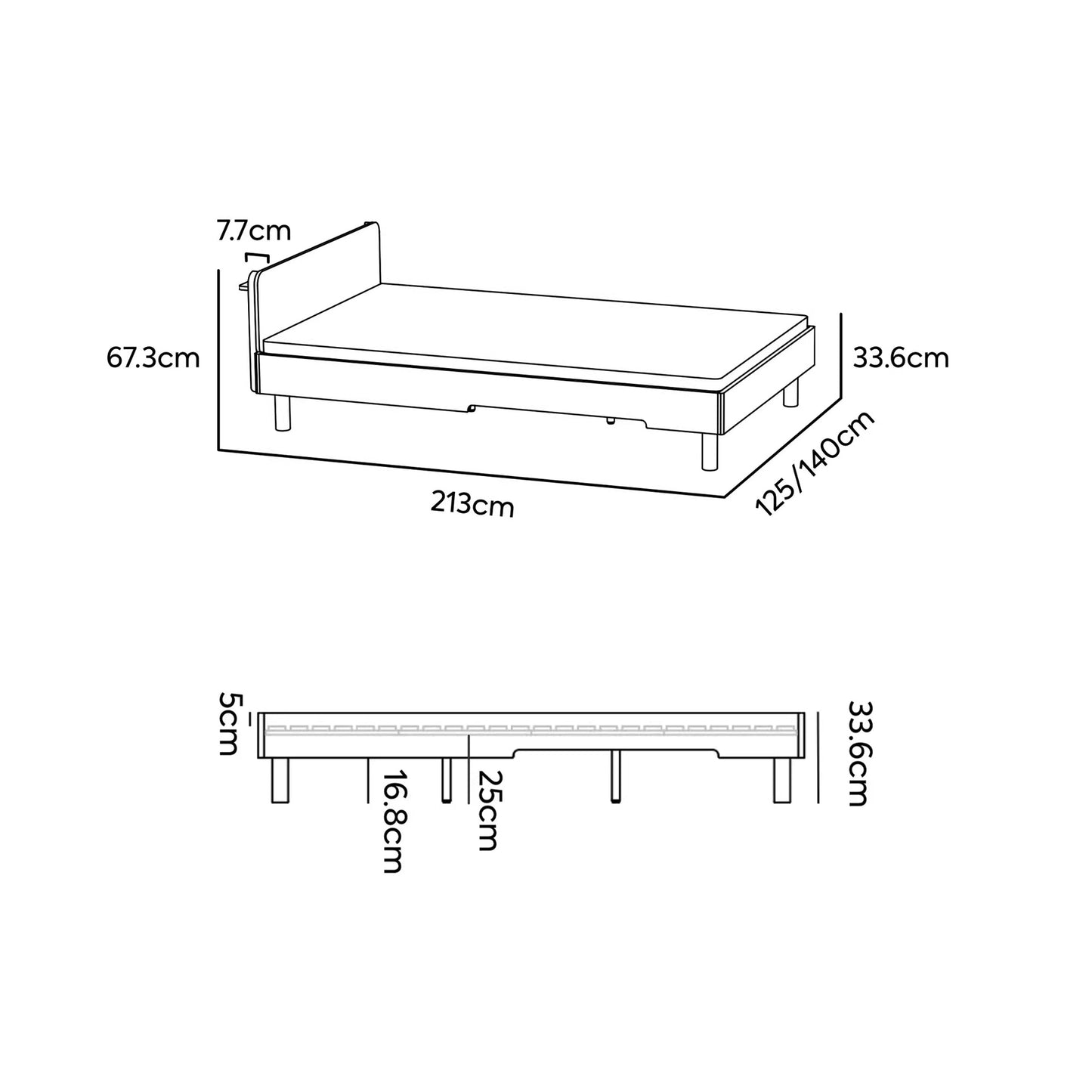 No. 1 Bed with Wooden Headboard