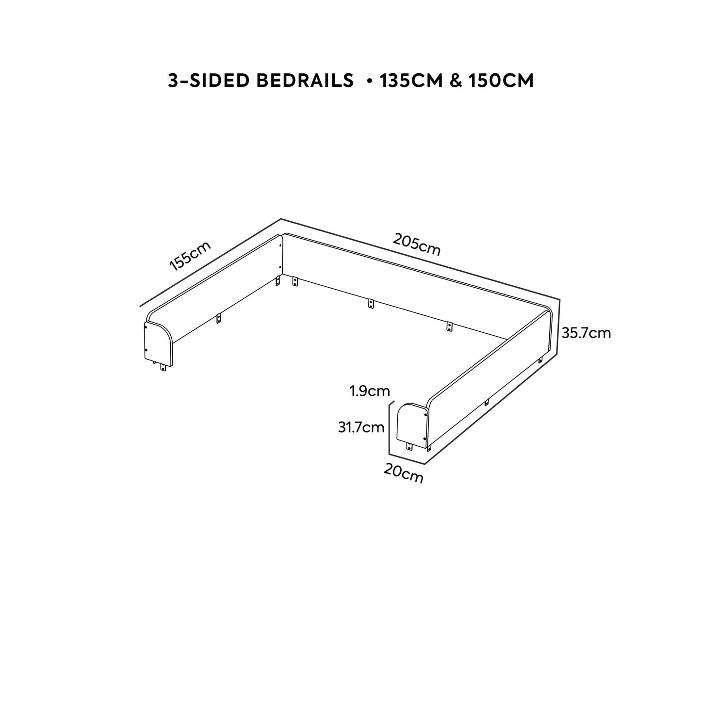 No. 1 Modular Montessori Bed System Fittings & Accessories