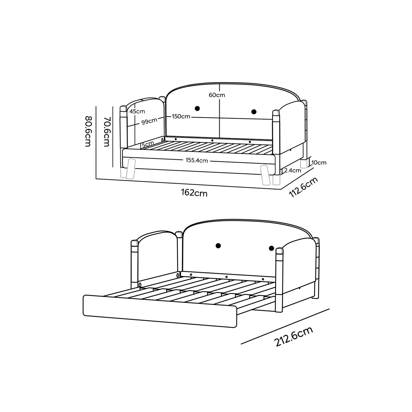 Wild Convertible Montessori Floor Bed with 3-sided Padded Bedrails