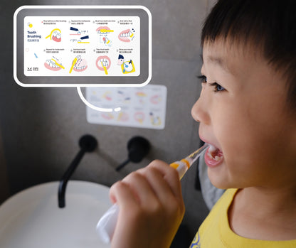 Little Friends Infographic Stickers: Washing Hands & Brushing Teeth